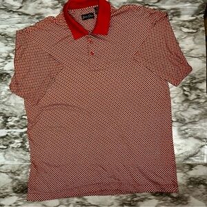 Bobbie Chan Mens Sz XXL Silk Blend Golf Polo Shirt Orange Check Blokecore Gramps